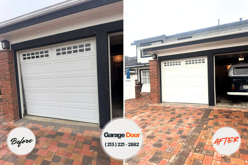 Before and after: garage door installation North Aurora, IL